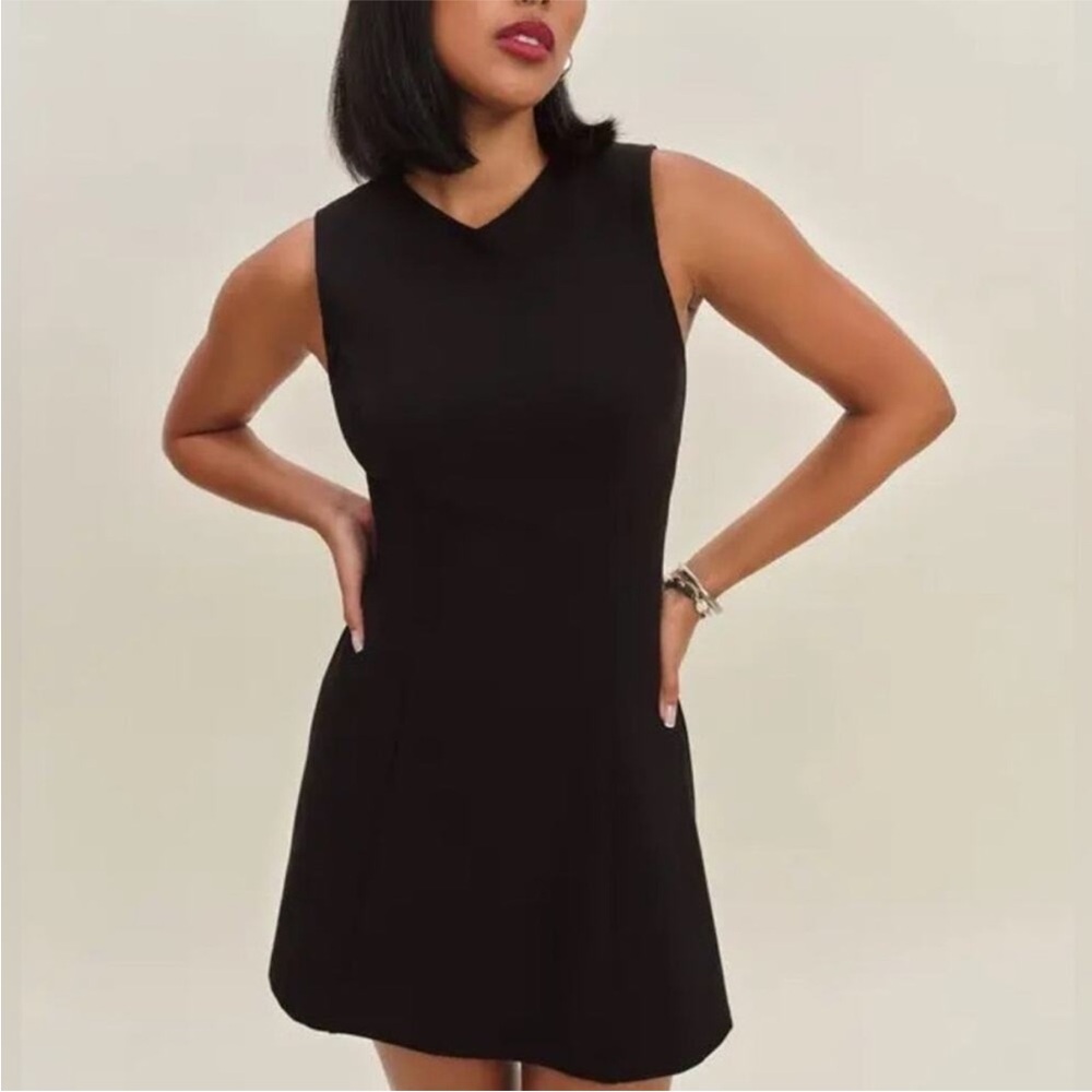 Reformation Ava Heavy Knit Dress black, SIZE MEDIUM